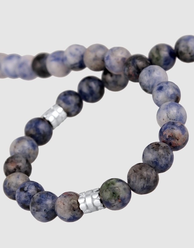 Kuzzoi - ICONIC EXCLUSIVE - Agate Beads Necklace with Sterling Silver Elements