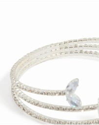 Lovisa - Silver Cubic Zirconia Fishtail Trio Layered Bangle