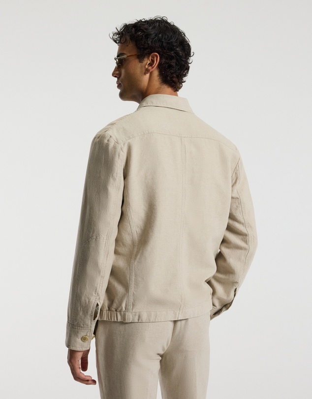 Calibre - Linen Cotton Twill Shirt Jacket Natural