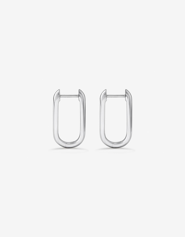 Michael Hill - Huggie Paperclip Earrings in Silver