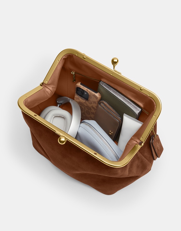 Coach - Suede Kisslock Frame Bag 27