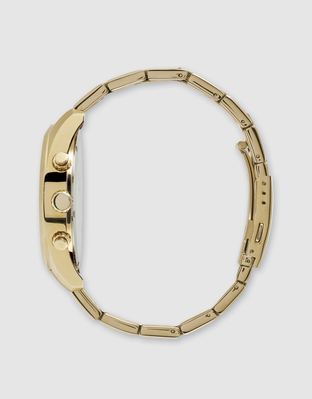Maxum - Lansdowne Multifunction Chrono Gold Tone Case & Bracelet With Black Dial