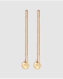 Elli Jewelry - Earrings Pull Through Platelet Pendant Organic in 925 Sterling Silver Gold Plated