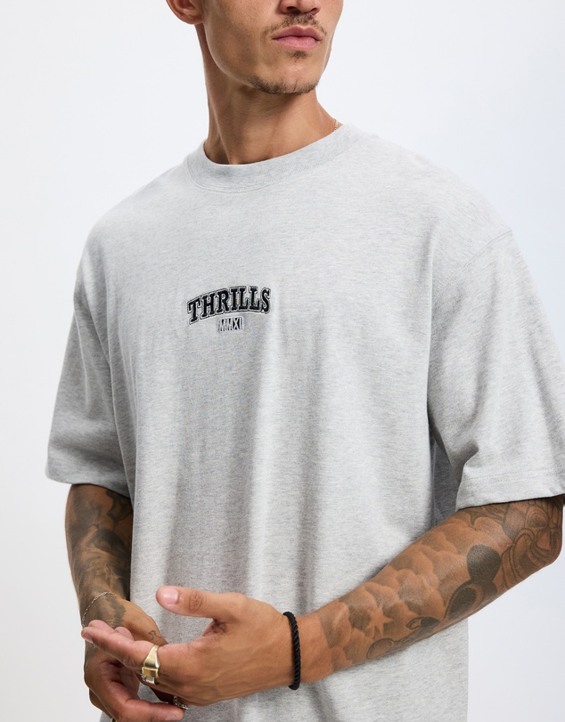 Thrills - Victory Embro Box Fit Oversized Cropped Contrast Stitch Tee