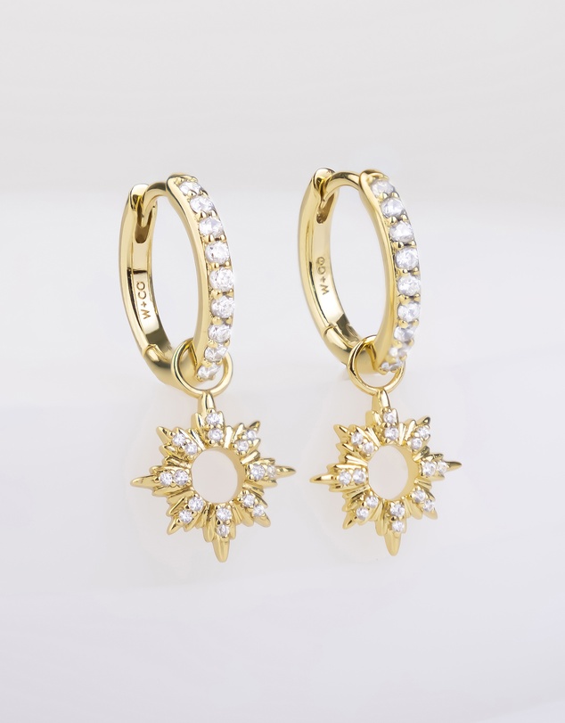 Wanderlust + Co - Sunseeker Charm Huggie Earrings