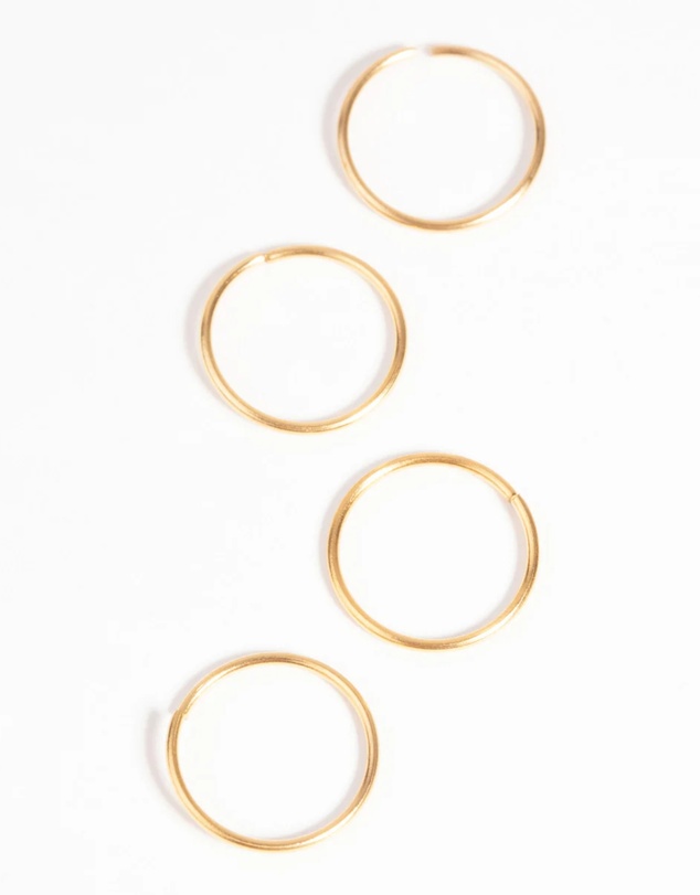 Lovisa - Gold-Plated Surgical Steel Nose Ring 4-Pack