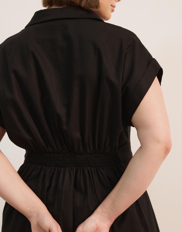 Atmos&Here Curvy - Marni Linen Blend Tie Front Mini Dress