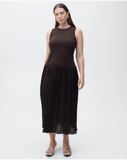 M.N.G - Parrot Combined-Fabric Long Dress