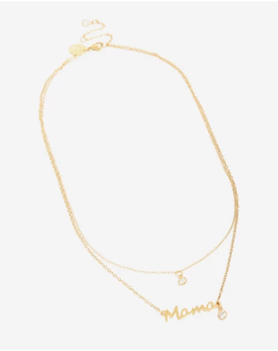 Lovisa - Waterproof Gold Plated Stainless Steel Cubic Zirconia Mama Layered Necklace