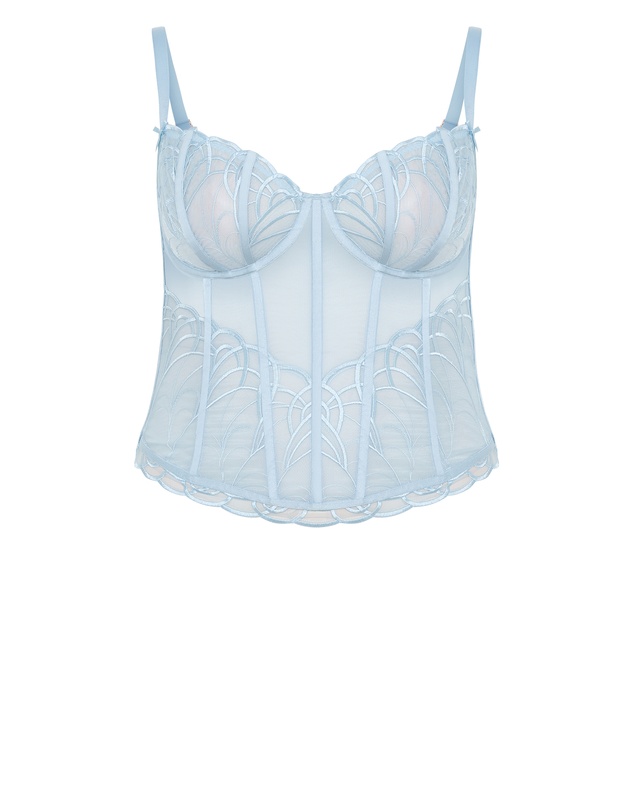 City Chic - Plus Size Tabrett Corset - sky blue