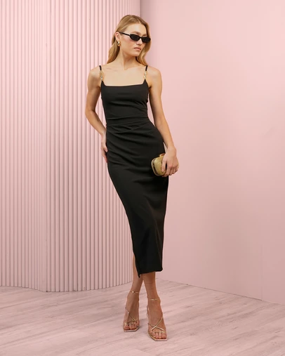 Azzurielle - Dante Bead Detail Midi Dress