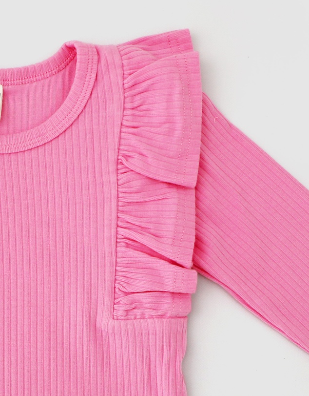 WITH LOVE FOR KIDS - Shimmy Wide Ribbed Long Sleeve Top - Kids