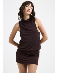 Alice In The Eve - Louise High Neck Draped Mini Dress