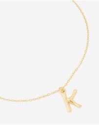 Lovisa - Waterproof Gold Plated Stainless Steel Bamboo Letter K Necklace