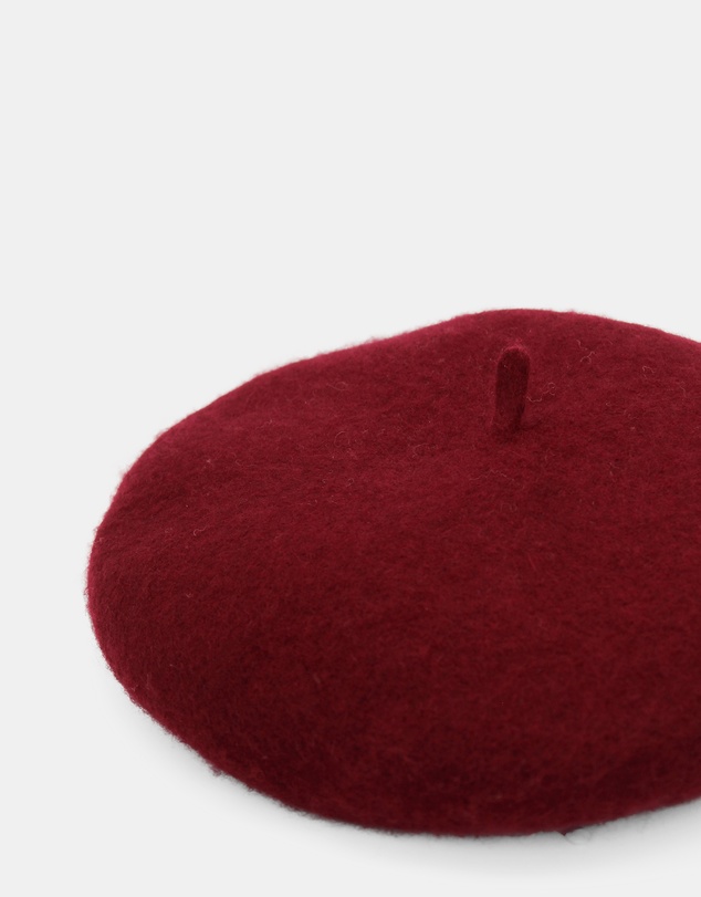 Morgan & Taylor - Lisa Wool Beret in Burgundy Red