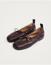 Alohas - Rosalind Brown Leather Ballet Flats - Women's