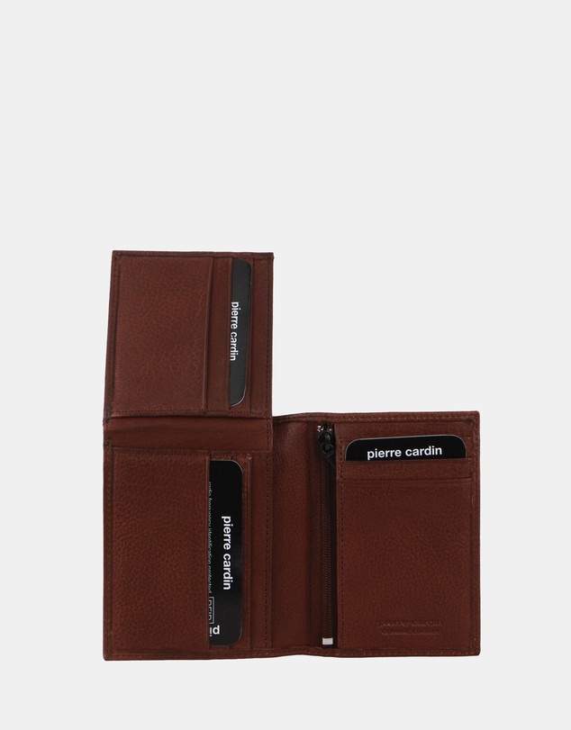 Pierre Cardin - Pierre Cardin Rustic Leather Men's Bi-Fold Flap Wallet