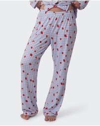 Bras N Things - Strawberry Patch Long Pant - Light Blue