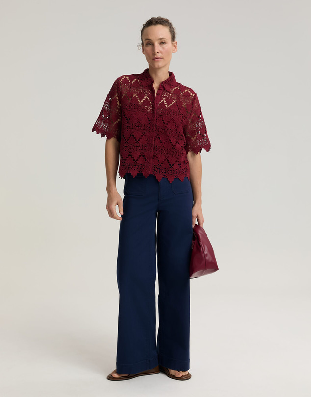 Sportscraft - Ariana Lace Cropped Shirt