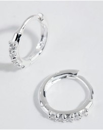 Lovisa - Sterling Silver Mini Cubic Zirconia Huggie Earrings