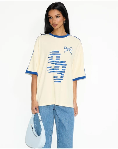 Dazie - Sporty Girl Oversized Graphic Tee