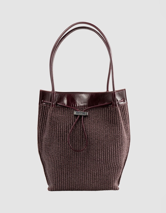 By Far - Kayla Raffia and Calf Leather Bag