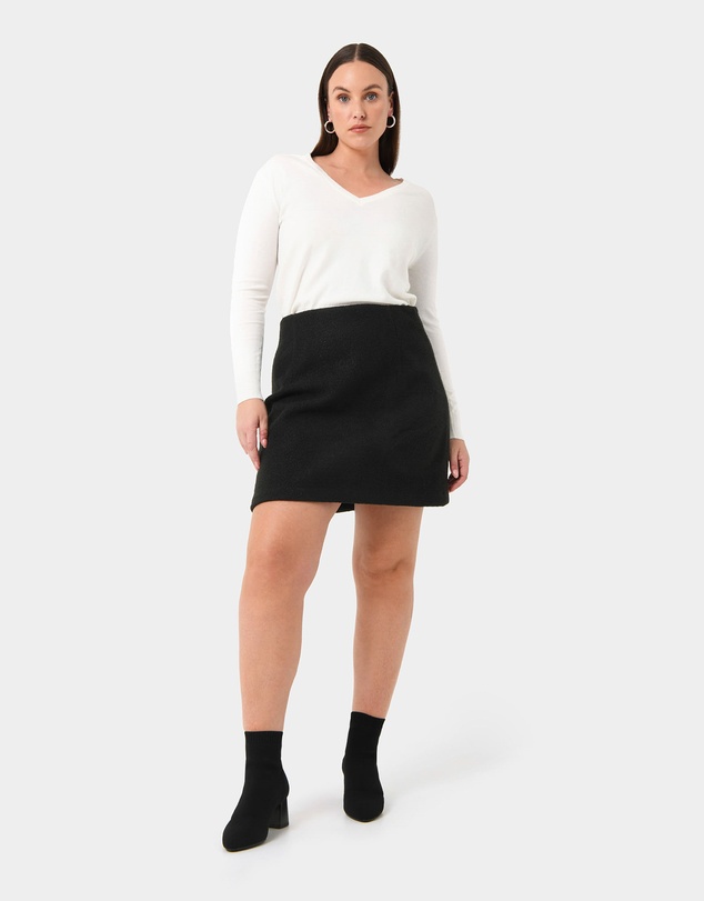 Forcast - Zahra Boucle Yarn Mini Skirt