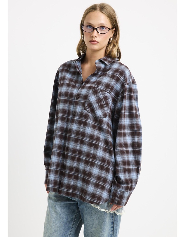 Insight - Arlo Plaid Boyfriend Long Sleeve Shirt