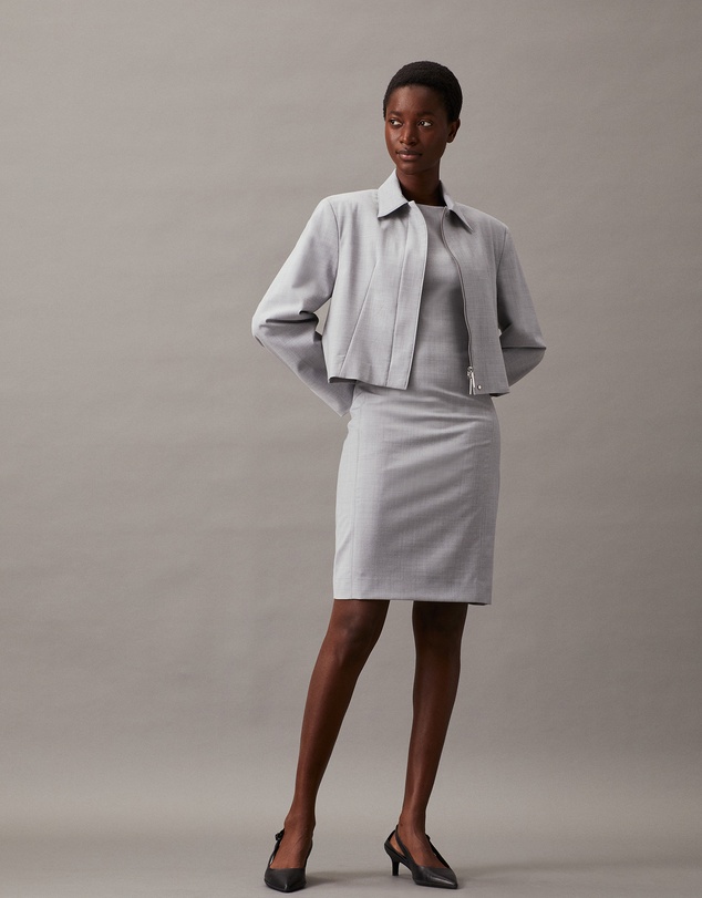 Calvin Klein - Slim Wool Blend Shift Dress