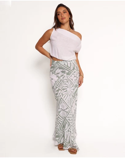 Petal & Pup - Willow Maxi Skirt - Sage Print