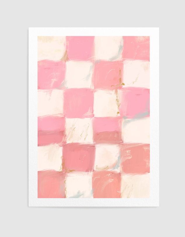 Olive et Oriel - Pinkchecks by Treechild Art Print