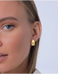 Elli Jewelry - Earrings Stud Drop Chunky in 925 Sterling Silver Gold Plated