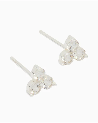 Lovisa - Sterling Silver Cubic Zirconia Trio Stud Earrings