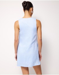 AERE - Bari Linen Button Down Mini Dress