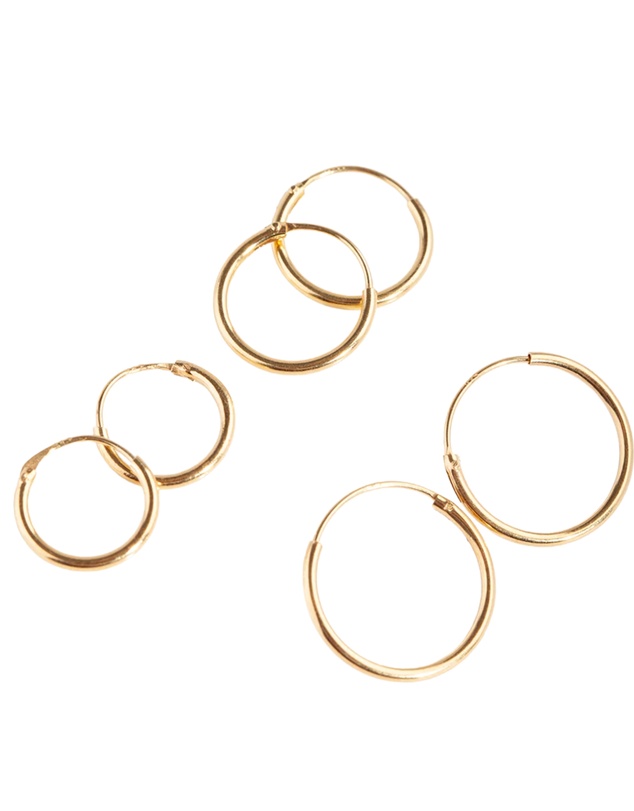 Lovisa - Gold Plated Sterling Silver Classic Hoop Earring Pack