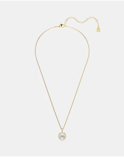 Swarovski - Una Angelic Pendant, Cushion Cut, White, 18K Gold Finish