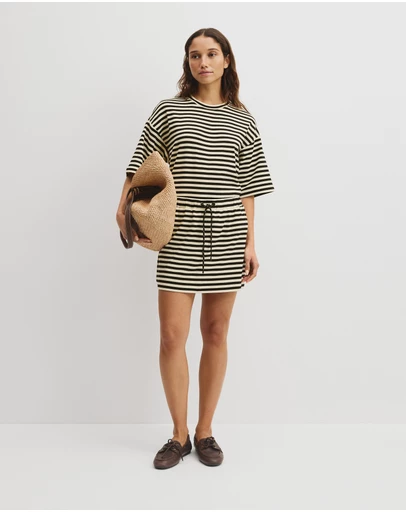 Country Road - Australian Cotton Blend Stripe Jersey Skirt