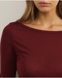 Atmos&Here - Wool Blend Boat Neck Long Sleeve Top