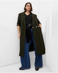City Chic - Plus size Naomi Longline Coat - hunter green