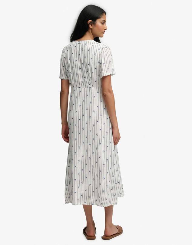 Superdry - Print Button Short Sleeve Midi Tea Dress