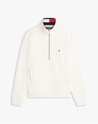 Tommy Hilfiger - Colour-Blocked Collar Terry Half-Zip Jumper