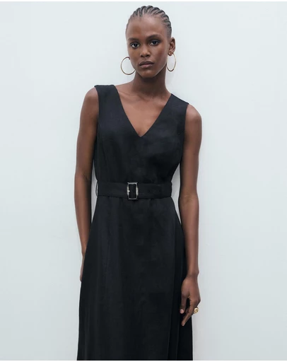 M.N.G - Laura Flared Linen Dress