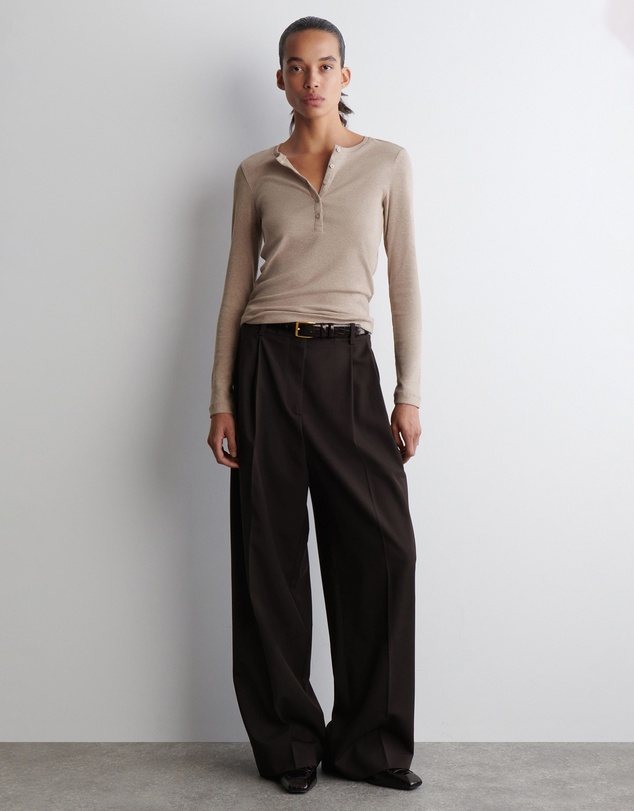 COS - Long-Sleeved Henley Top