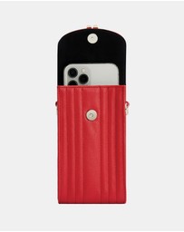Wolf - Wolf Mimi Phone Case with Wristlet & Lanyard Red