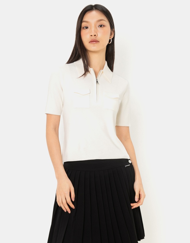 Karl Lagerfeld - Everyday Knit Zip Polo Shirt