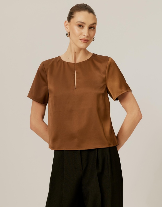Tussah - SS Keyhole Top