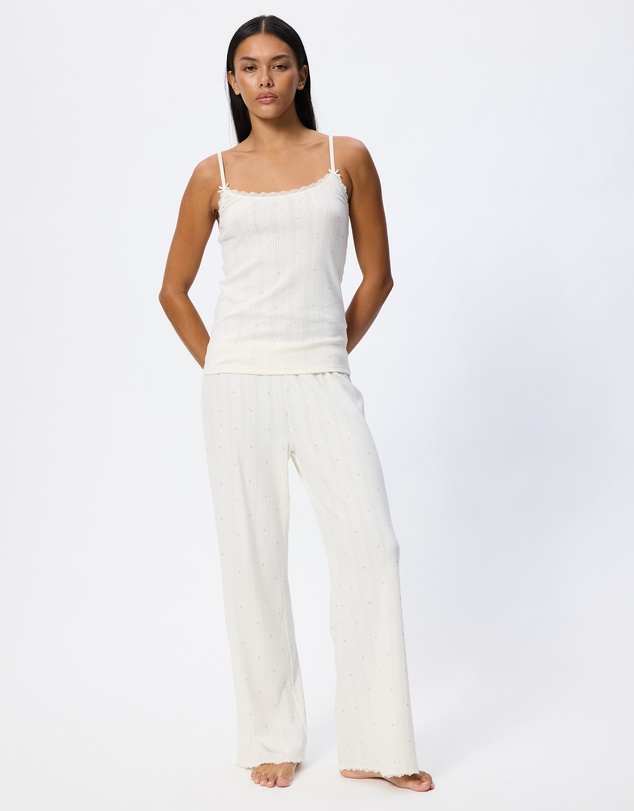 Hunkemoller - Cami Pointelle Lace Hearts Pyjama Set