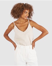 CAMIXA - CAMI-V linen Camisole Top