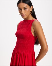 & Other Stories - Smocked Flared Midi Dress