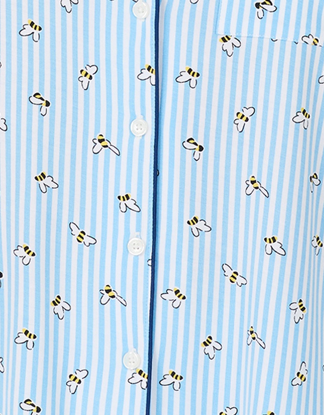 Kate Spade - Printed Modal Button Up Short Sleeve Long Pyjama Set